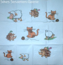 Taschentcher mit Tier-Motiven in Silkes Servietten-Galerie