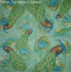 Servietten mit Pfau-Motiven in Silkes Servietten-Galerie