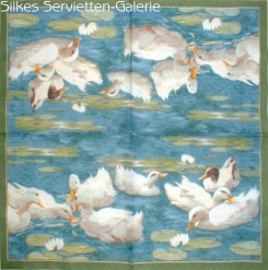Servietten mit Schwnen in Silkes Servietten-Galerie