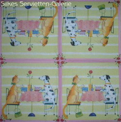 Servietten mit Katzen und Hunden in Silkes Servietten-Galerie