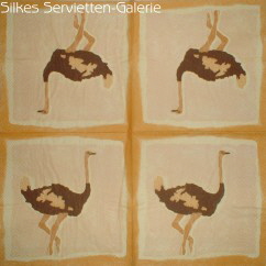 Servietten mit Strauen in Silkes Servietten-Galerie